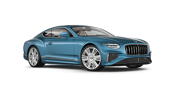 Bentley Perth New Bentley Continental GT Azure coupe front three quarter in Light Windsor Blue paint